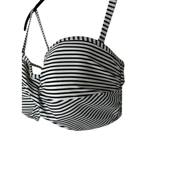 NWT Panache Womens Anya Stripe Bandeau Bikini Top 38G Padded‎ Swim Black/White - Picture 8 of 16